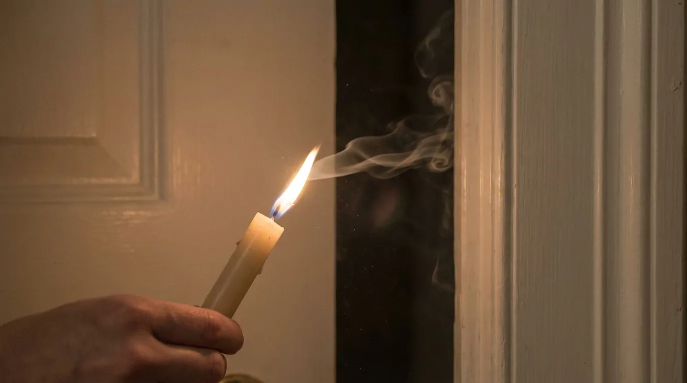 Test de la bougie pour détecter les fuites d'air autour d'une porte