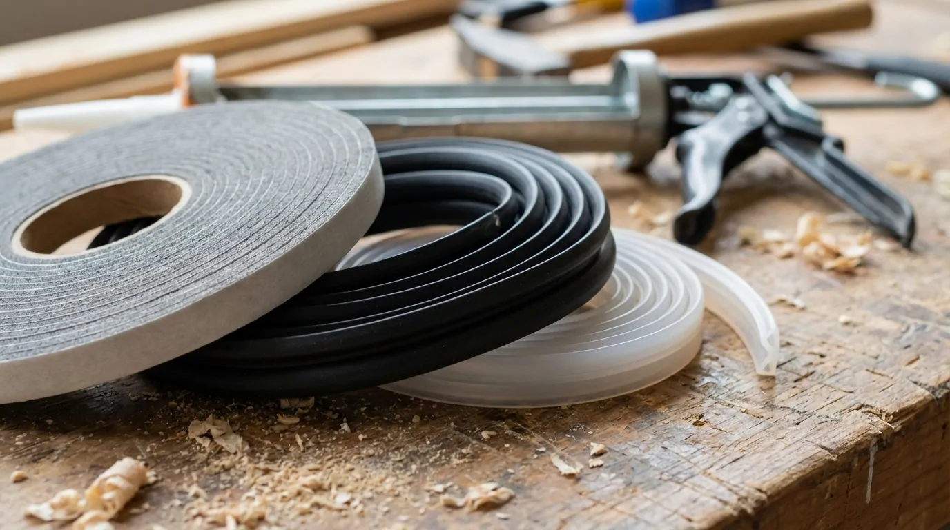 Différents types de joints d'isolation pour porte : mousse, caoutchouc, silicone