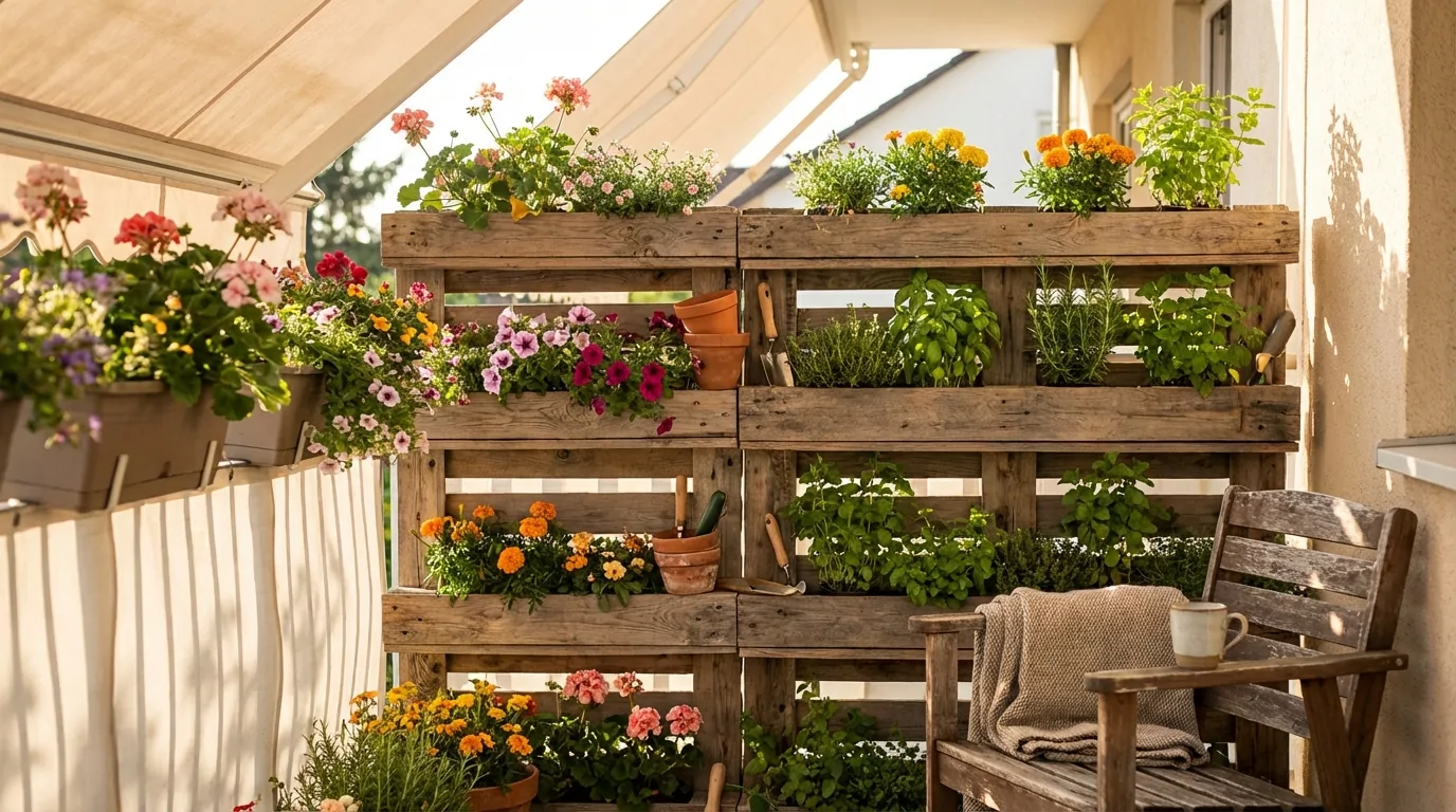 Jardinière verticale DIY fabriquée à partir de palettes de récupération