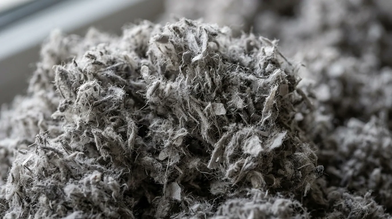 Gros plan sur la texture de la ouate de cellulose biosourcée