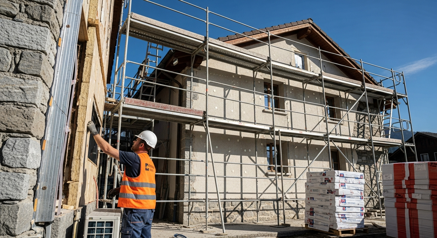 Artisan RGE réalisant des travaux de rénovation énergétique sur résidence secondaire
