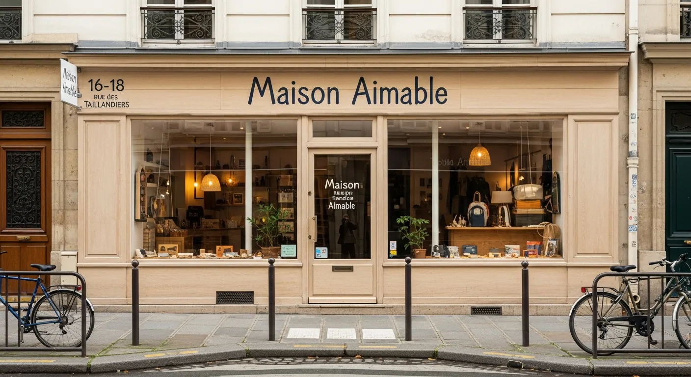 Façade boutique Maison Aimable rue des Taillandiers Paris 11e