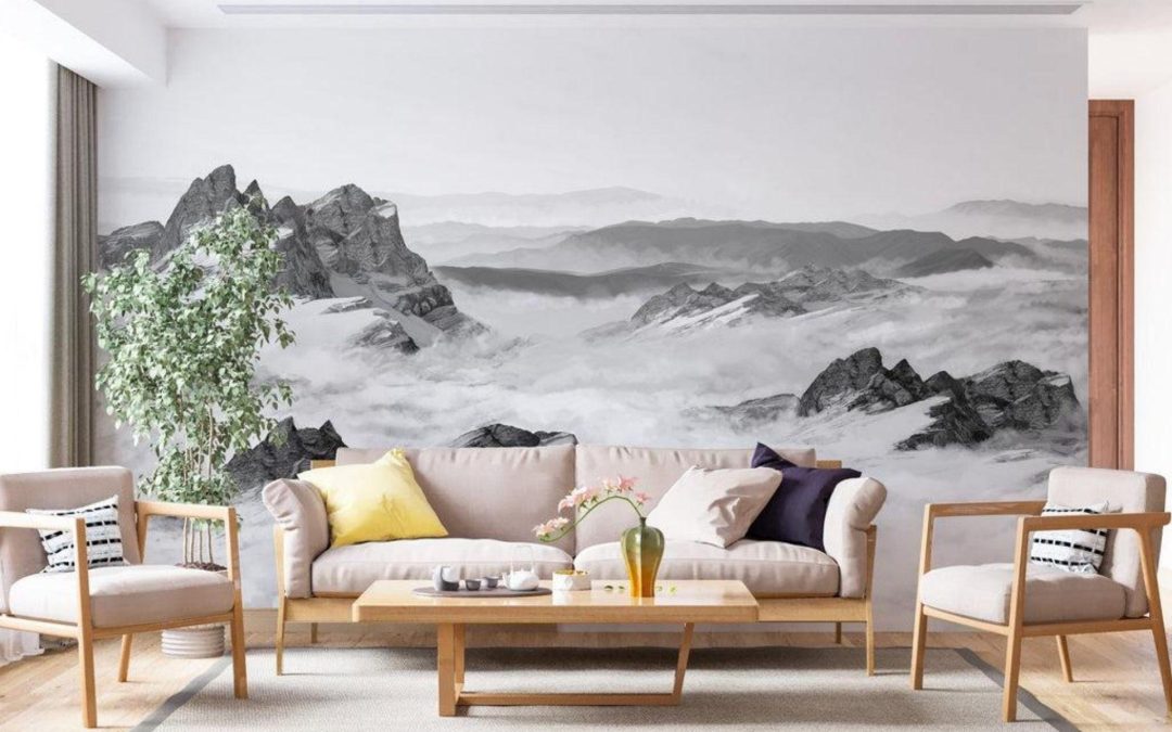 Papier peint panoramique montagne : le moyen d’avoir un salon unique