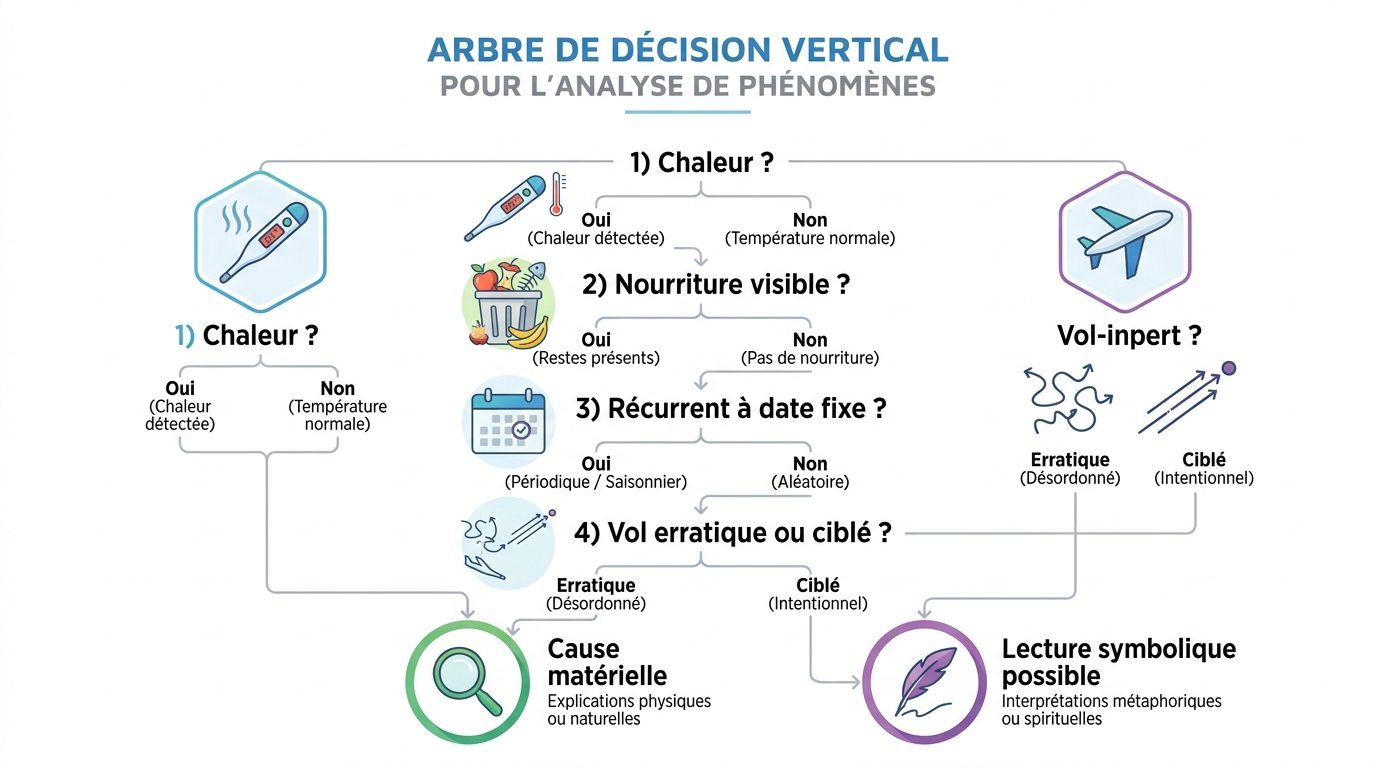 Infographie protocole diagnostic mouche maison cause ou signe