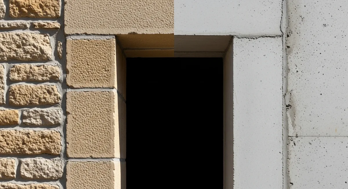 Comparaison jambage pierre de taille versus béton