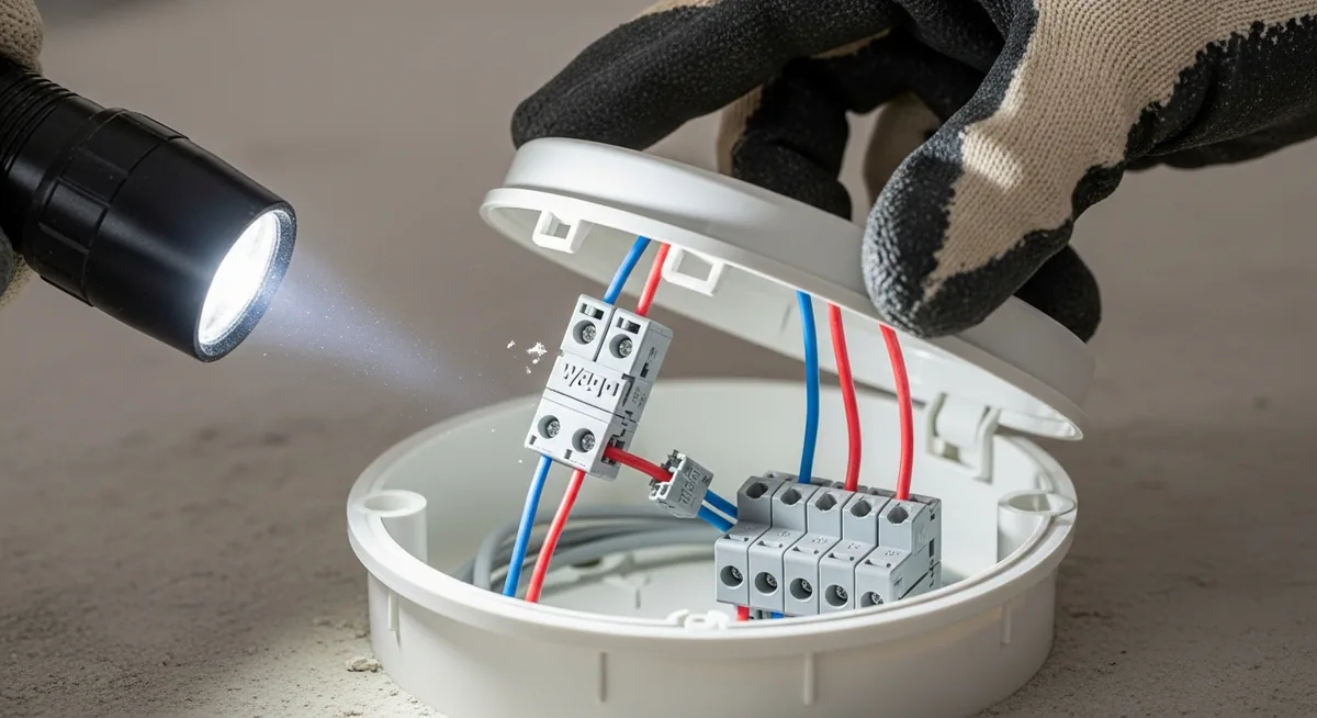 Connexion desserrée dans boîte de dérivation électrique