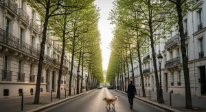 Rue résidentielle haussmannienne quartier Sablons Neuilly-sur-Seine