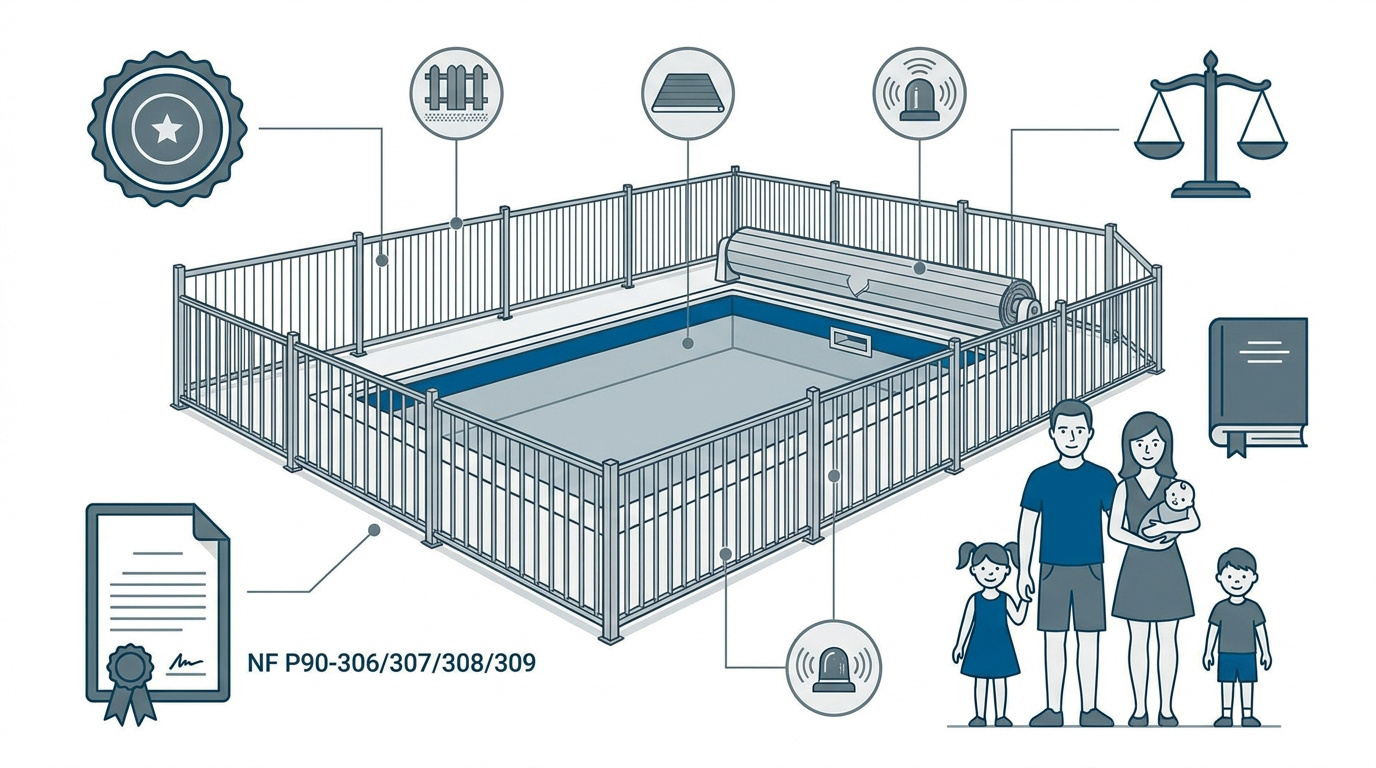 Dispositifs de sécurité conformes pour piscine familiale