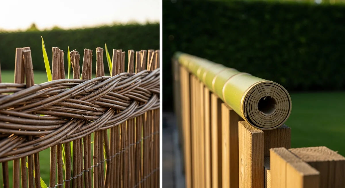 Comparaison canisse osier naturel et bambou pour brise-vue jardin