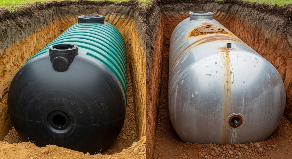 Comparaison cuve fioul plastique PE et acier corrosion