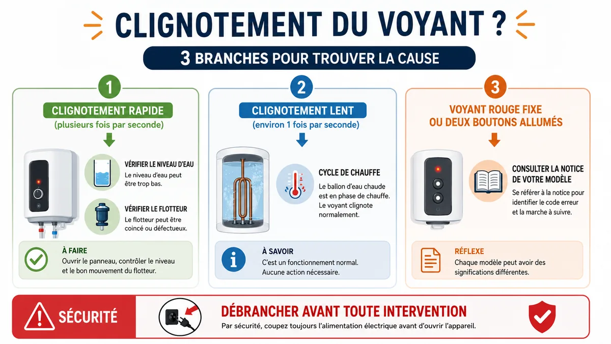 Arbre de diagnostic des voyants clignotants Senseo