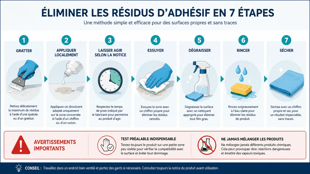 Étapes pour nettoyer les résidus de silicone