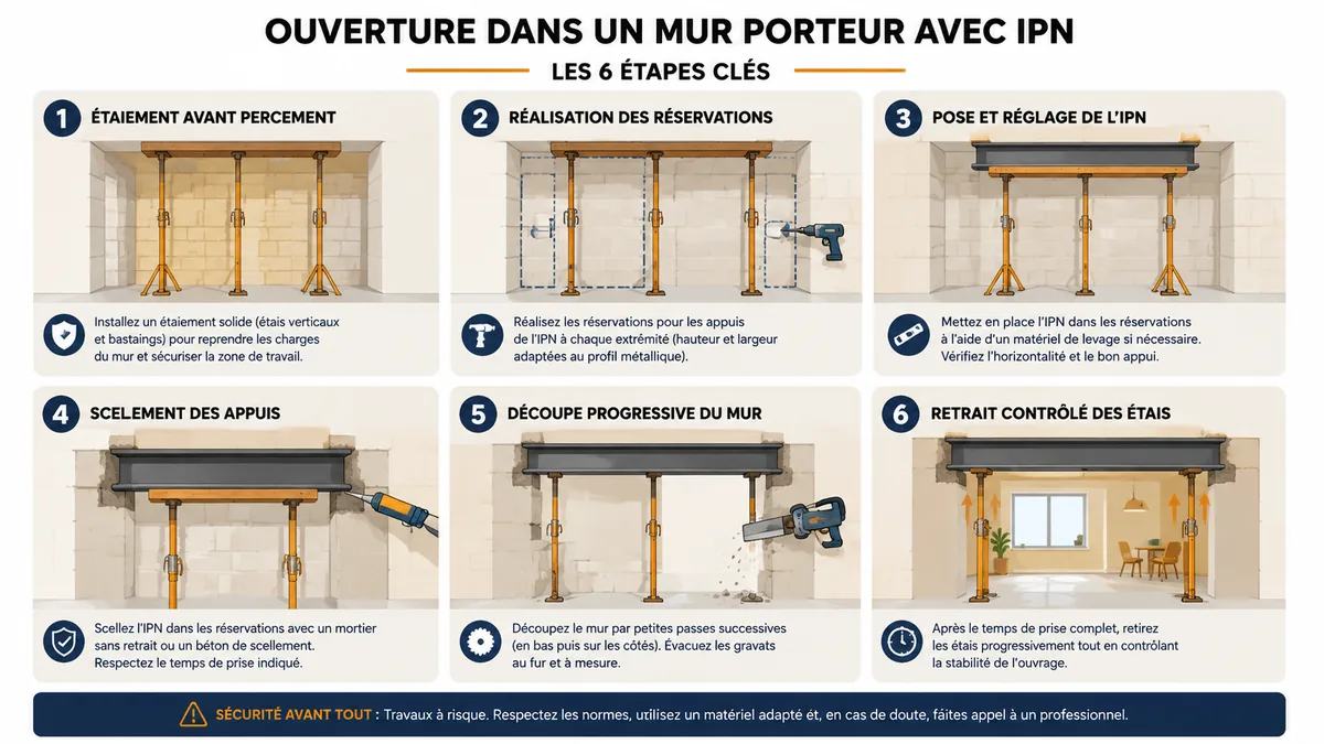 Étapes sécurisées de pose d'un IPN en linteau