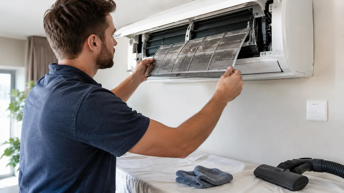 Nettoyage du filtre d’un climatiseur mural