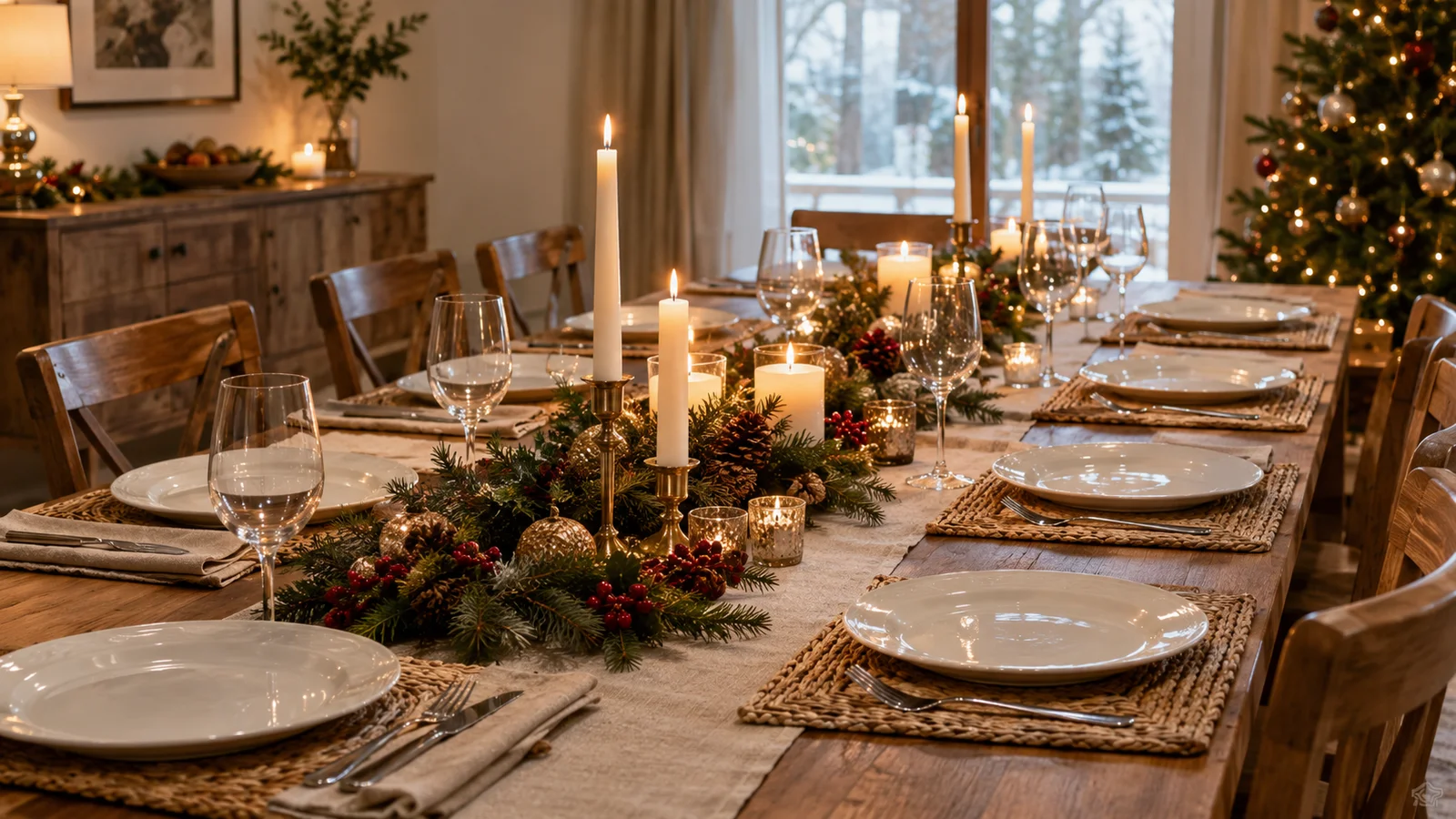 chemin-de-table-noel-proportions-matieres Table de Noël : les proportions de chemin de table que les pros ne ratent jamais
