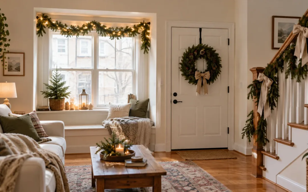 Décorer pour Noël en location sans percer : la bonne fixation pour chaque support
