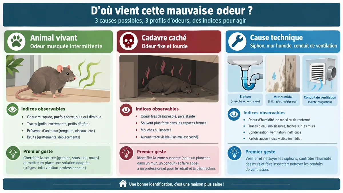Diagnostic des odeurs de musaraigne et causes domestiques